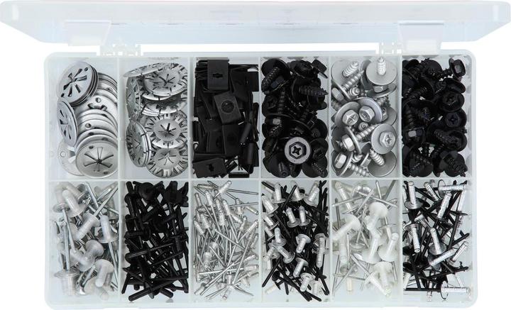Actual product image KS Tools Trim Clips Assortment-Bodyshop Metal Fasteners, 400 pcs
