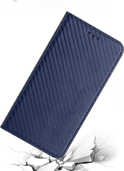 Produktbild Cover-Discount iPhone 15 Pro - Carbon Look Flip Case Hülle blau (Apple iPhone 15 Pro)
