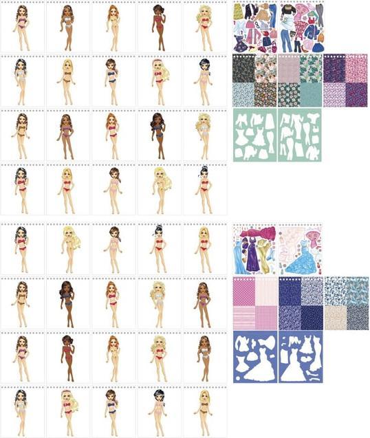 Image du produit Besties Cahier de coloriage Fashion Design avec autocollants, 20 feuilles
