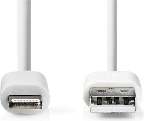 Produktbild Nedis Kabel 1.0m, Lightning->USB-A weiss (#=Bulk-Verpackung) (1 m, USB 2.0)