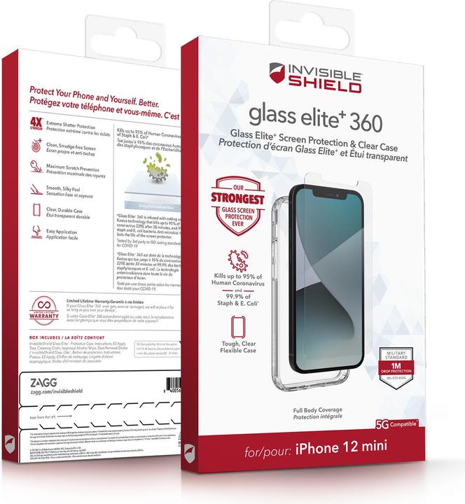 Produktbild Zagg InvisibleShield Glass Elite+ 360 (Apple iPhone 12 mini)