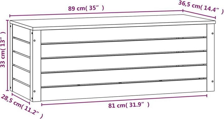 Produktbild VidaXL Truhe (89 x 36.5 x 33 cm)