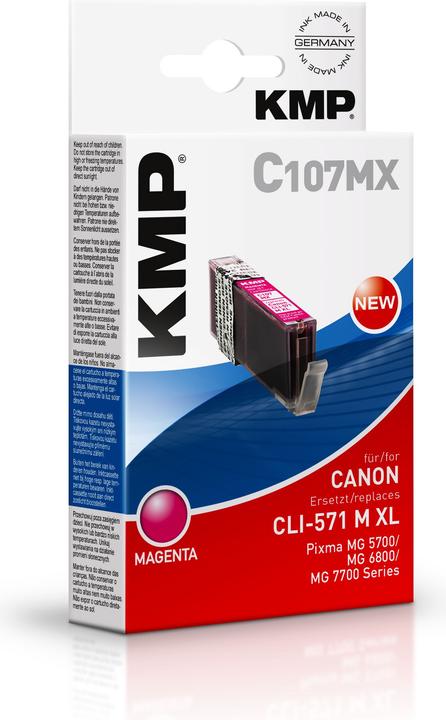 Immagine prodotto KMP C107MX Cartuccia d'inchiostro compatibile con Canon CLI-571 XL M (M)
