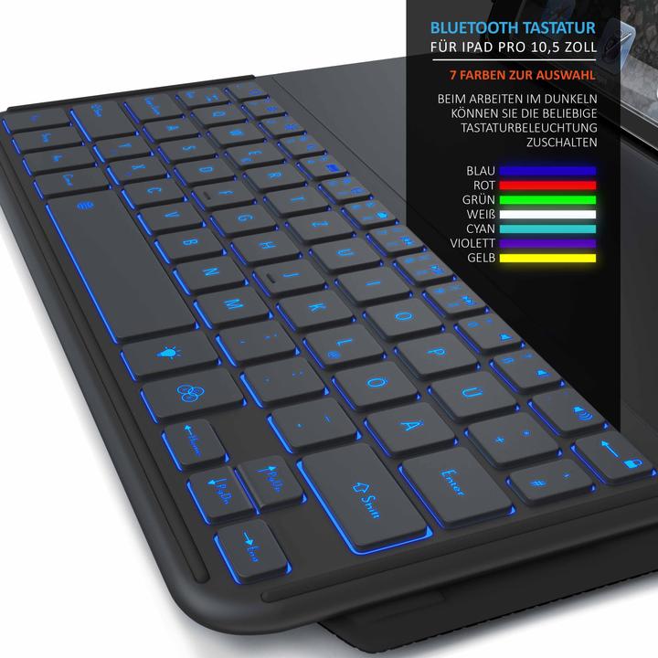 Image du produit Aplic Clavier Bluetooth avec étui en cuir synthétique pour iPad Pro 10,5 pouces (DE, iPad Pro 10.5)