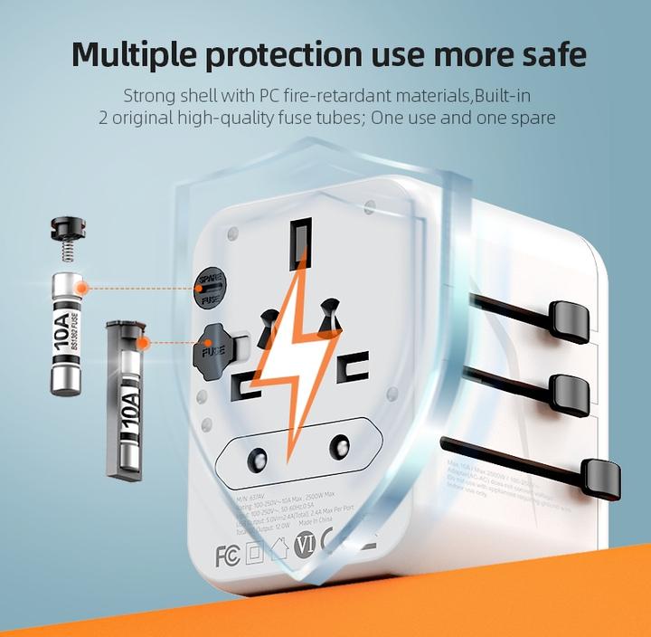 Actual product image Worldplug Multiplug adapter