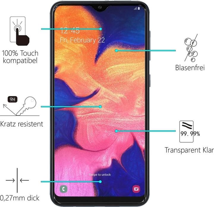 Produktbild Screenguard Samsung Galaxy A10 Panzerglas Schutzfolie Case Friendly Design (Samsung Galaxy A10)