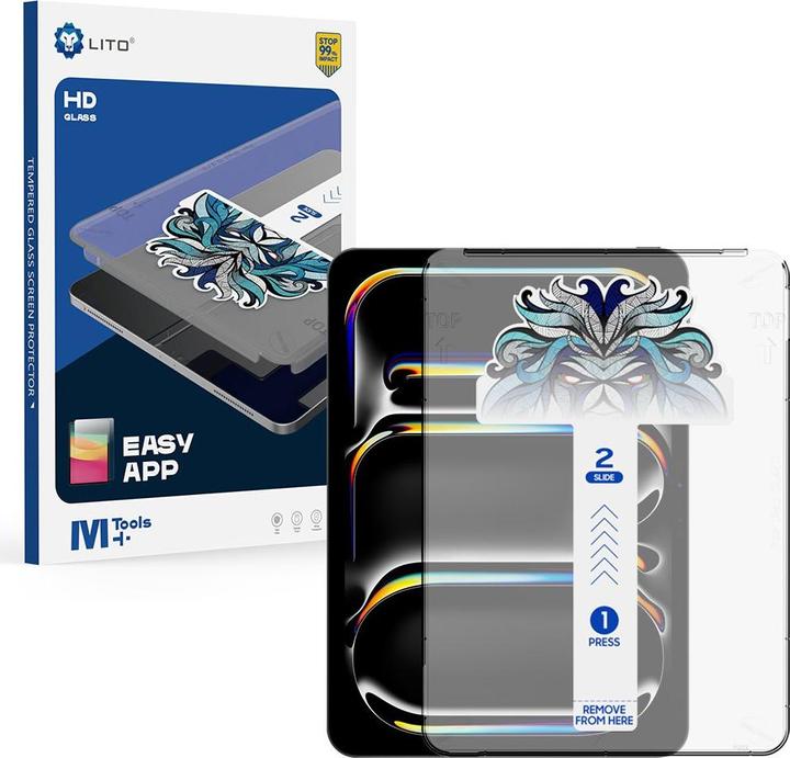 Lito Vetro blindato EasyShield con strumento di installazione incluso (1 Pezzo/i, iPad Pro 11 2024 (M4))