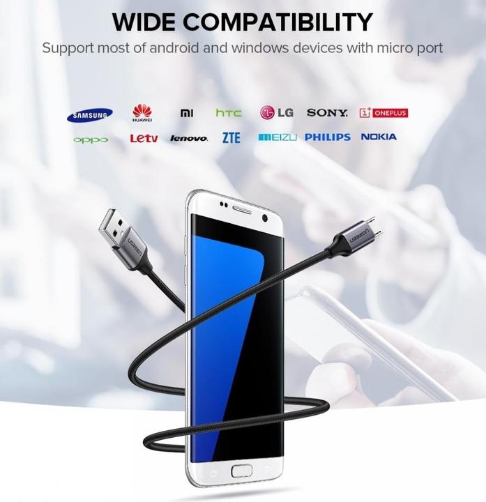 Actual product image Ugreen MicroUSB nylon stable (0.25 m, USB 2.0)