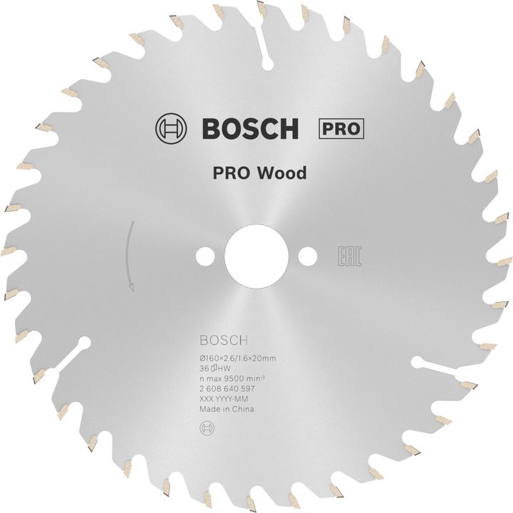Actual product image Bosch Professional Zubehör PRO Wood circular saw blade, 160 x 2.6 x 20 mm