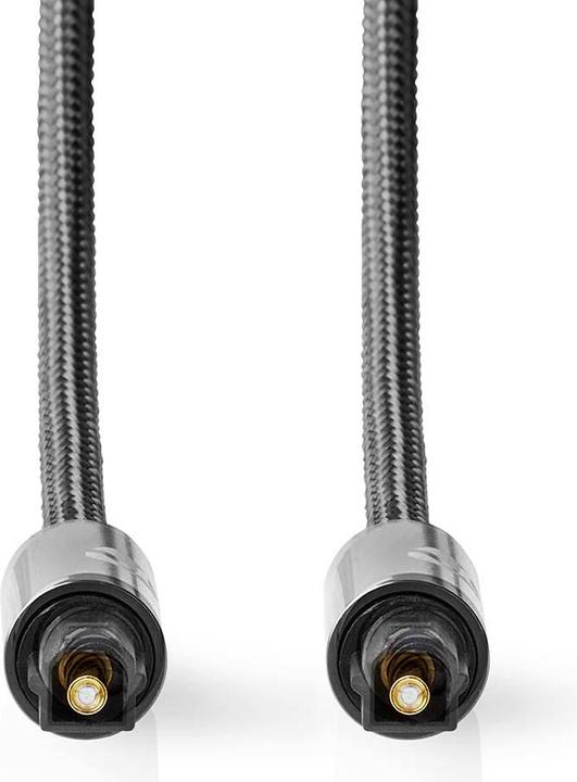 Immagine prodotto Nedis Cavo audio ottico TosLink maschio, 5m, rotondo, intrecciato - Grigio con metallo (5 m, TOSLINK)