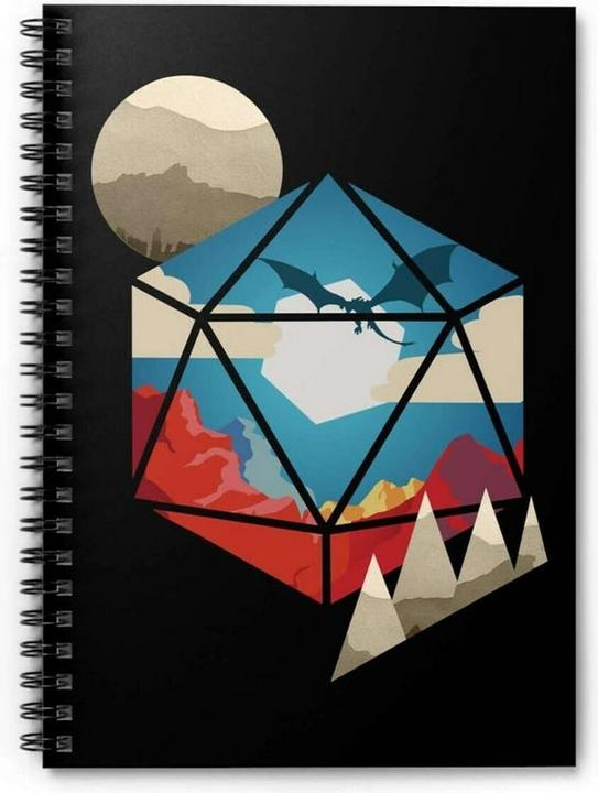 Produktbild Glass Staff Notizbuch d20 World Schwarz/Mehrfarbig (Liniert, Harter Einband)