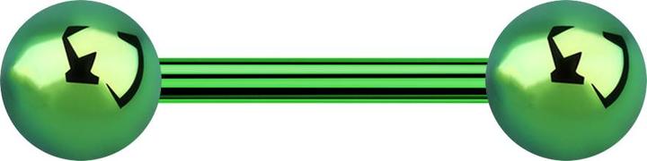 Image du produit Star Piercing Barbell vert avec deux boules (sans laiton, Titane G23)