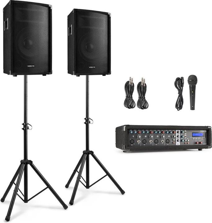 Actual product image Vonyx Professional karaoke set - VX210 - With 2x 10 inch speakers - 4 channel mixers with built -in (Passive)