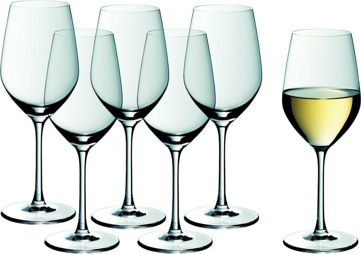 WMF White wine goblet easy Plus,6ER GP (39 cl, 6 Glasses, White wine glasses)