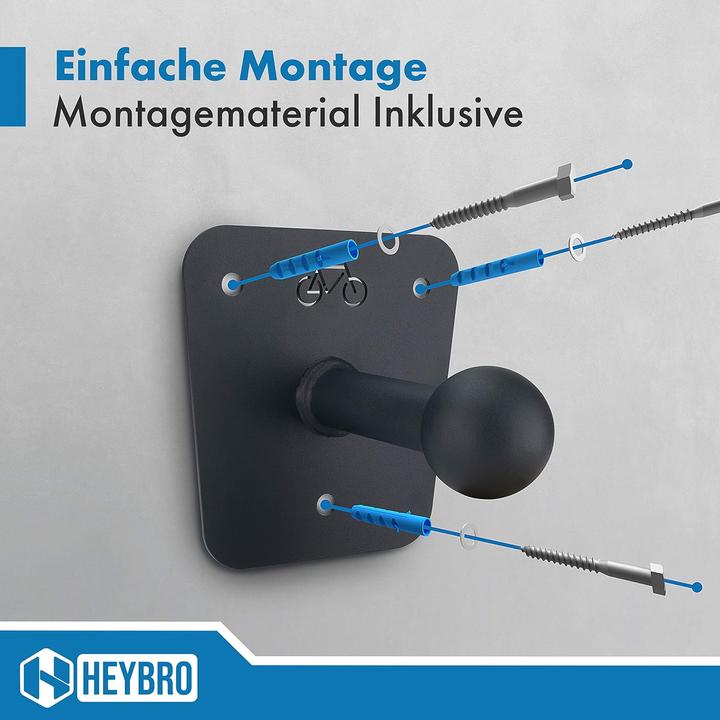 Heybro Universal Wandhalterung für Fahrradträger (Grau)