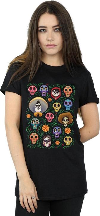 Actual product image Disney Womens/Ladies Coco Heads Pattern Cotton Boyfriend T-Shirt (4XL)
