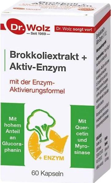 Valori nutrizionali e ingredienti Dr. Wolz Estratto di Broccoli + Capsule di Enzimi Attivi, 60 Capsule (60 Pezzo/i, Pillole, 103 g)