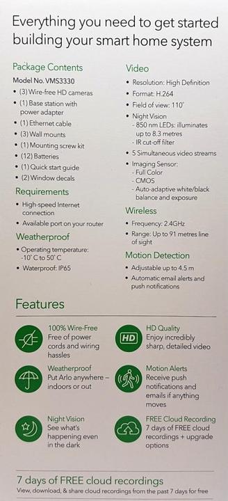 Image du produit Arlo VMS3330 set de 3 (1280 x 720 pixels)