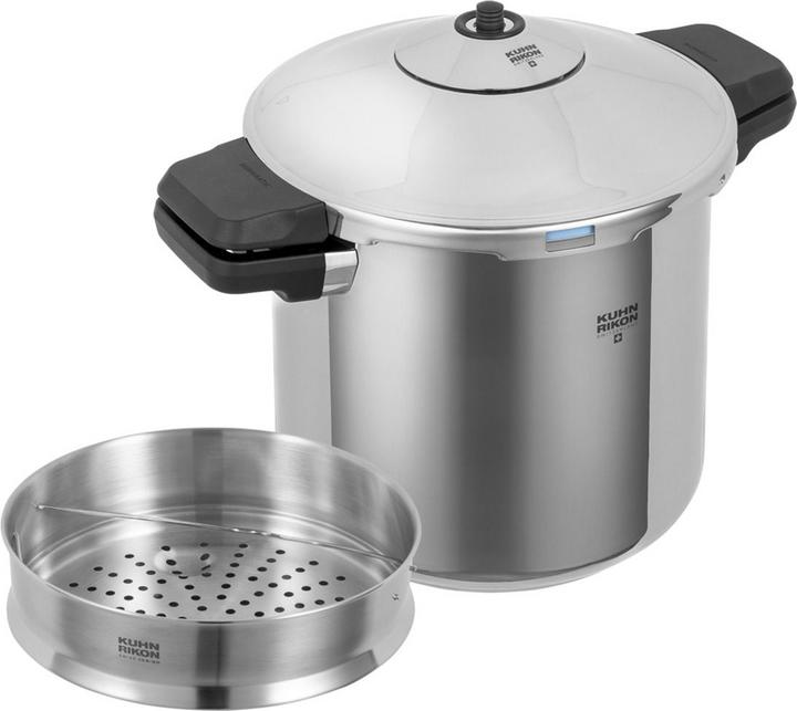Actual product image Kuhn Rikon DUROMATIC® INOX Model side handle Set 5.0L/22 cm + Steamer Insert (22 cm, Steam cooker, Stainless steel)