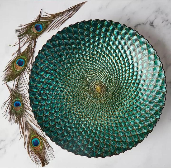 Actual product image The DRH Collection Bowl Peacock 41 cm glass
