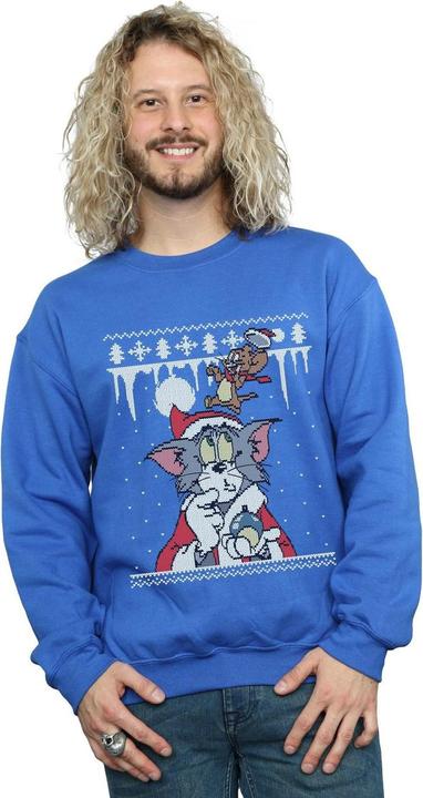 Actual product image Tom & Jerry Mens Christmas Fair Isle Sweatshirt (S)
