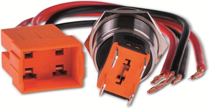 Produktbild Joy-it BUTTON22C-L-RD Tastschalter 250 V/AC 15 A 1 x Ein/(Aus) IP67, IK10 rastend 1 St.