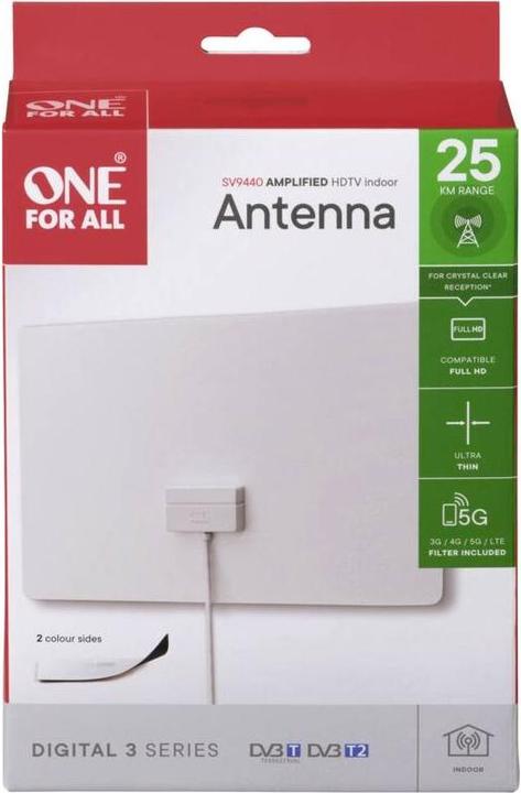 Produktbild One for All DVB-T Ultrathin Antenne (Flachantenne, DVB-T / -T2, LTE, WiMAX, DVB-S / -S2)