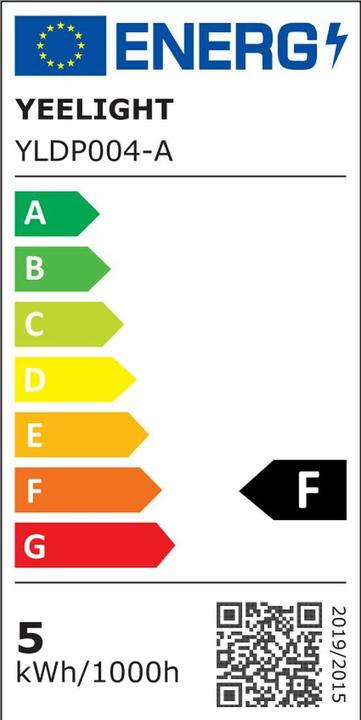Energy Label Yeelight Smart LED (GU10, 4.50 W, 350 lm, 1 x, F)