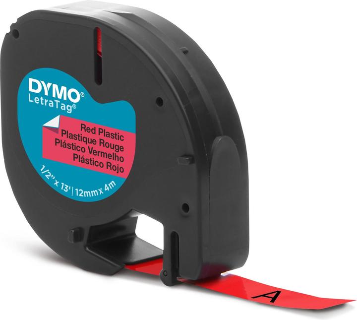 Produktbild Dymo Plastikband schwarz auf rot (1.20 cm, Rot)