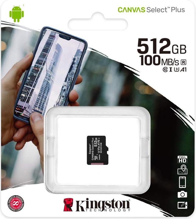 Produktbild Kingston Canvas Select Plus (512 GB, microSDXC, U3, UHS-I)