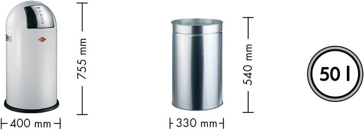Actual product image Wesco 175831-77 Pushboy waste bin (50 l)