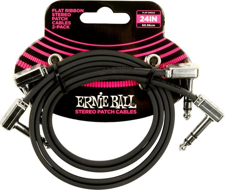 Ernie Ball Patch cable 6406 Flat Ribbon, pack of 2 - 0.61 (0.61 m)