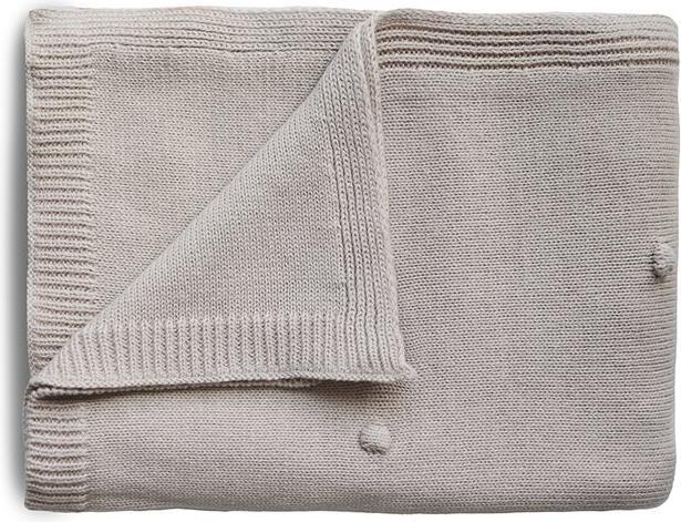 Produktbild Mushie Strickdecke Dots Off White Melange (80 x 100 cm)
