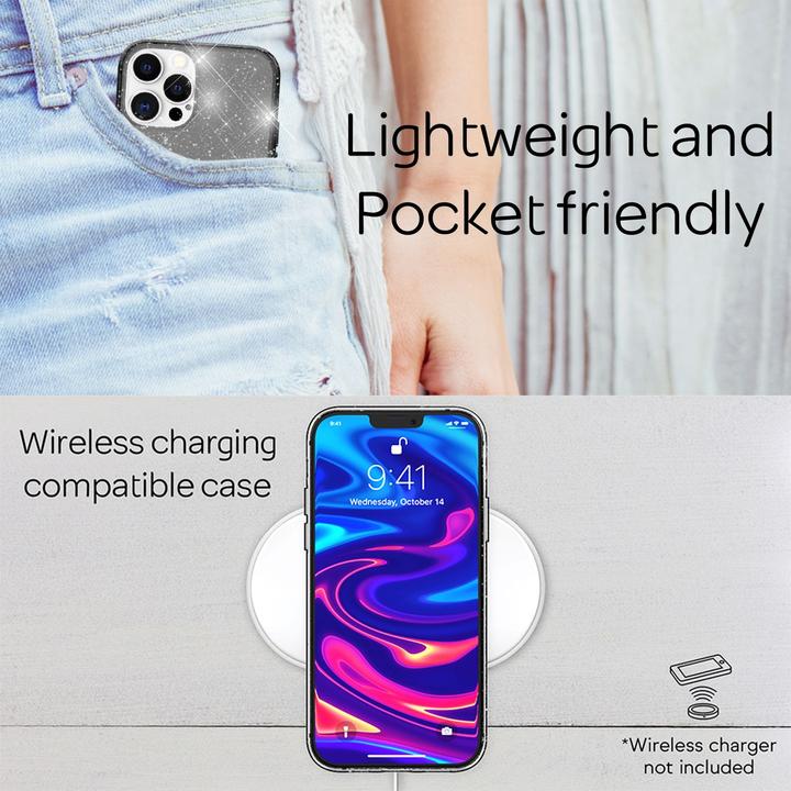 Produktbild Nalia Klare Glitzer Silikon Hülle (Apple iPhone 13 Pro Max)