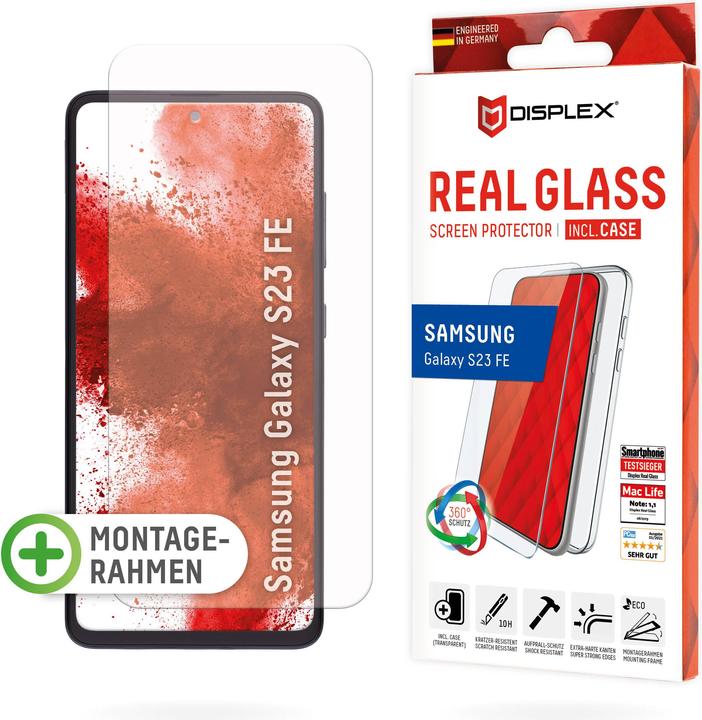 Produktbild Displex Real Glass, 2D Panzerglas + Handyhülle (1 Stück, Samsung Galaxy S23 FE)