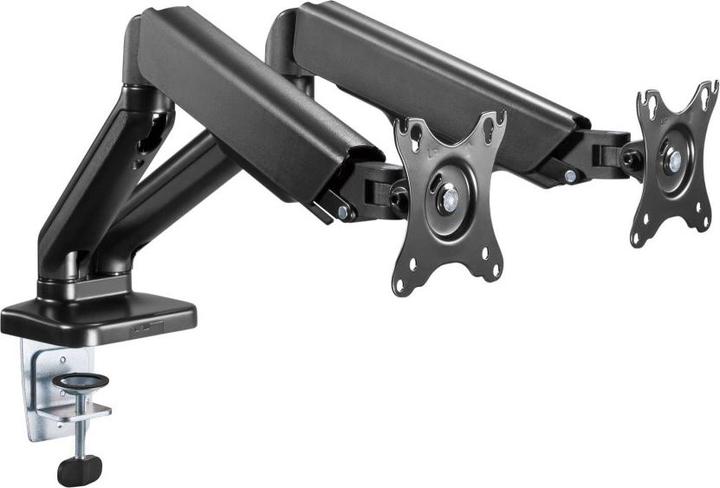 Immagine prodotto Techly Supporto da scrivania per 2 TV LCD LED 43-81cm 17-32inch morsetto a molla a gas nero (Tavolo, 32")
