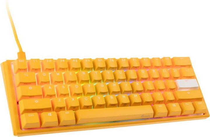 Actual product image Ducky One 3 Yellow Mini Gaming Keyboard, RGB LED - MX-Black (US) (US, Cable)