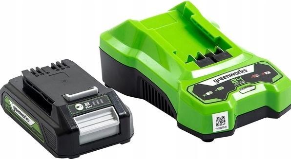 Actual product image Greenworks 24V battery G24B2 and charger G24UC (24 V)