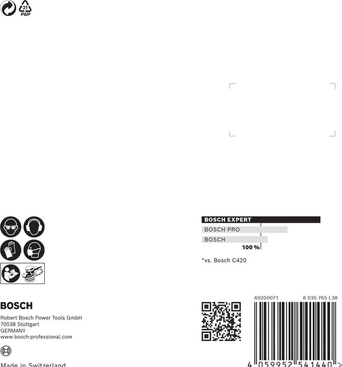 Produktbild Bosch Professional Zubehör EXPERT C470 Schleifpapier mit 8 Löchern für Exzenterschleifer, 125 mm, G 100, 5-tlg. (100)