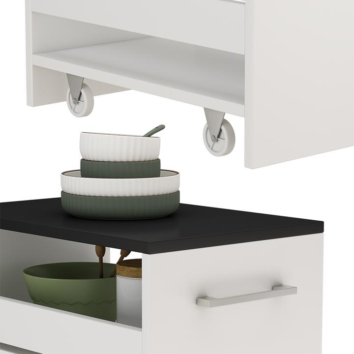 Actual product image Vicco Rivo mobile shelving unit, white/anthracite, 30 x 84.8 cm
