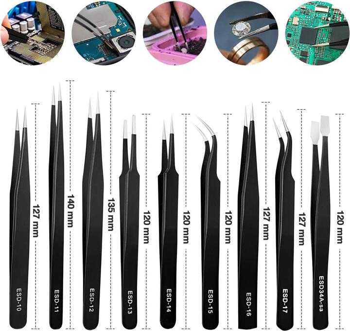 Actual product image UF-Tools Tweezers 9-piece set