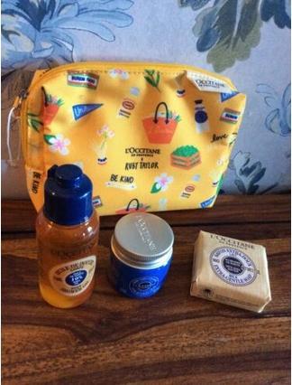 L'Occitane X Ruby Taylor Shea Collection 3 Products with Makeup Bag