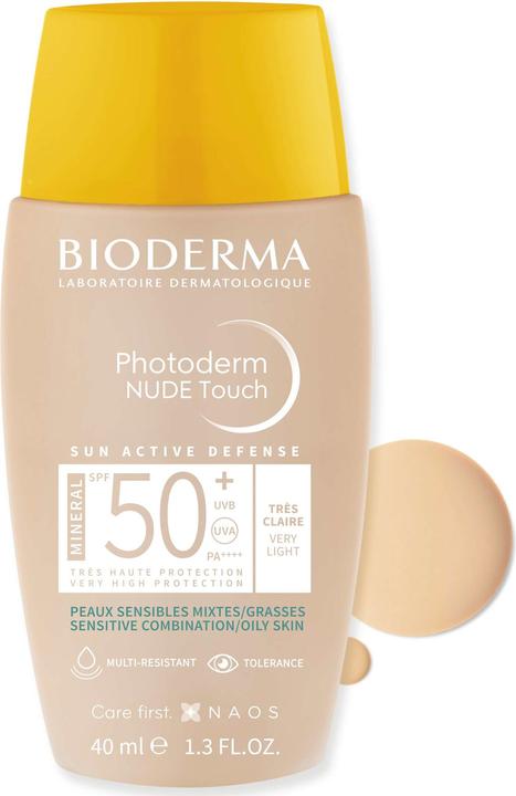 Immagine prodotto Bioderma Photoderm Nude Touch Mineral SPF50+ è molto chiaro (Crema solare viso, SPF 50, 40 ml)
