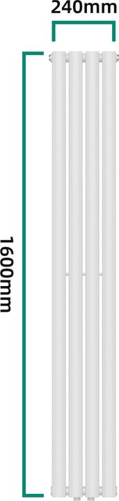 Produktbild Neu.Haus Design Röhrenheizkörper Nore Weiss 160x24cm Doppellagig 812W (812 W)