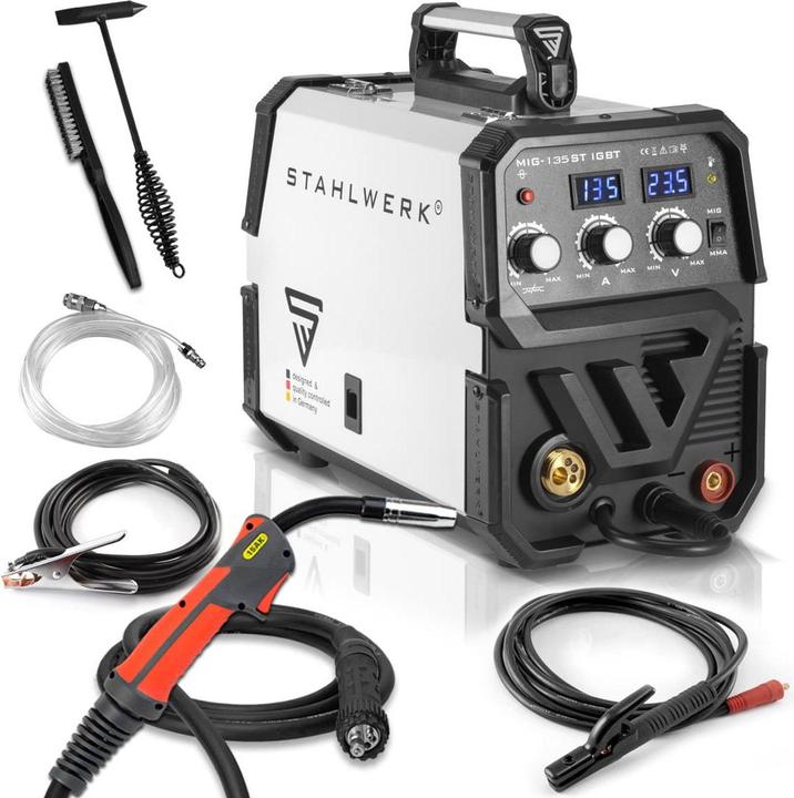 Actual product image Stahlwerk Shielded arc welder MIG MAG 135 ST IGBT with 135 amps with electric hand