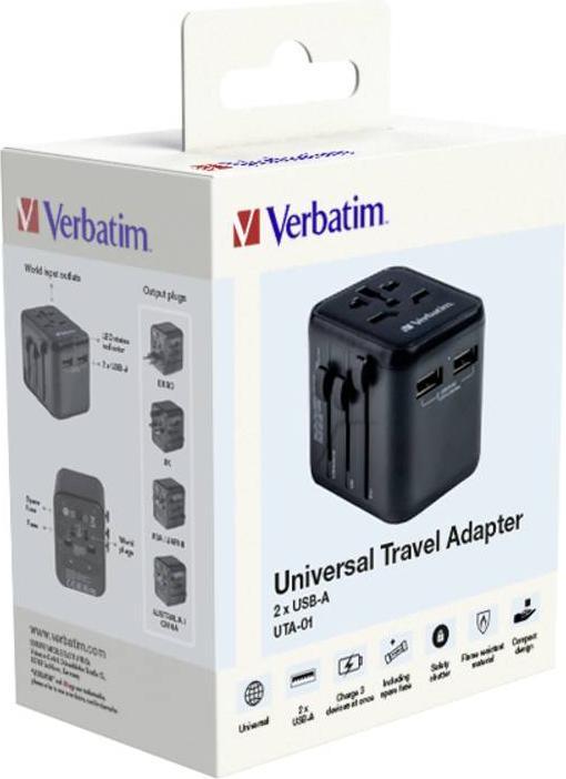 Immagine prodotto Verbatim Adattatore da viaggio universale con 2 porte USB-A