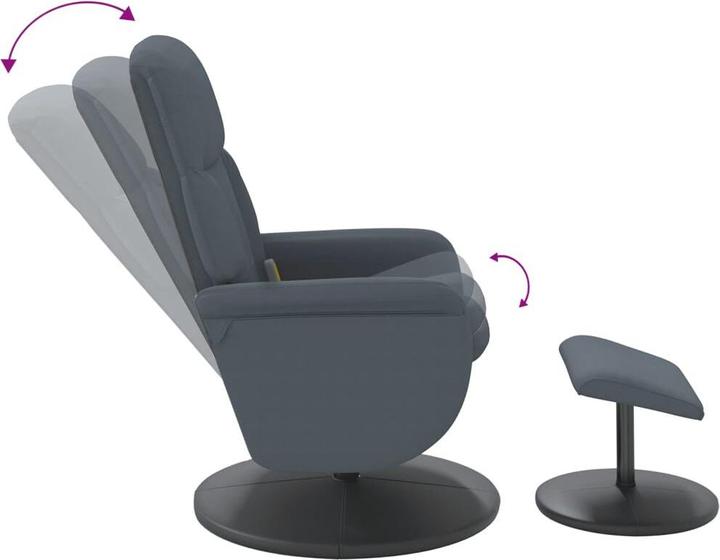 Produktbild VidaXL Massagesessel mit Fusshocker Dunkelgrau Samt,Farbe