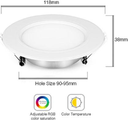 Actual product image Milight Zigbee 3.0 LED recessed spotlight 6W (600 lm)