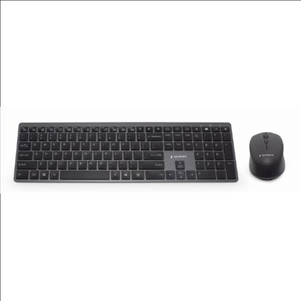 Image du produit Gembird KBS-ECLIPSE-M500 Backlight Pro Business Slim wireless desktop set US layout black (US, Filaire)