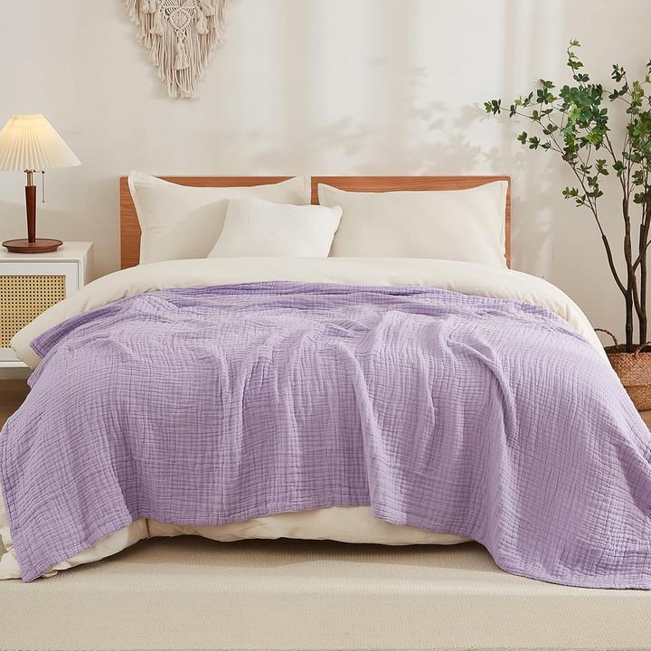 Produktbild Milkii 6-lagige Musselin Decke, 180x140 cm - Staublila (180 x 140 cm)